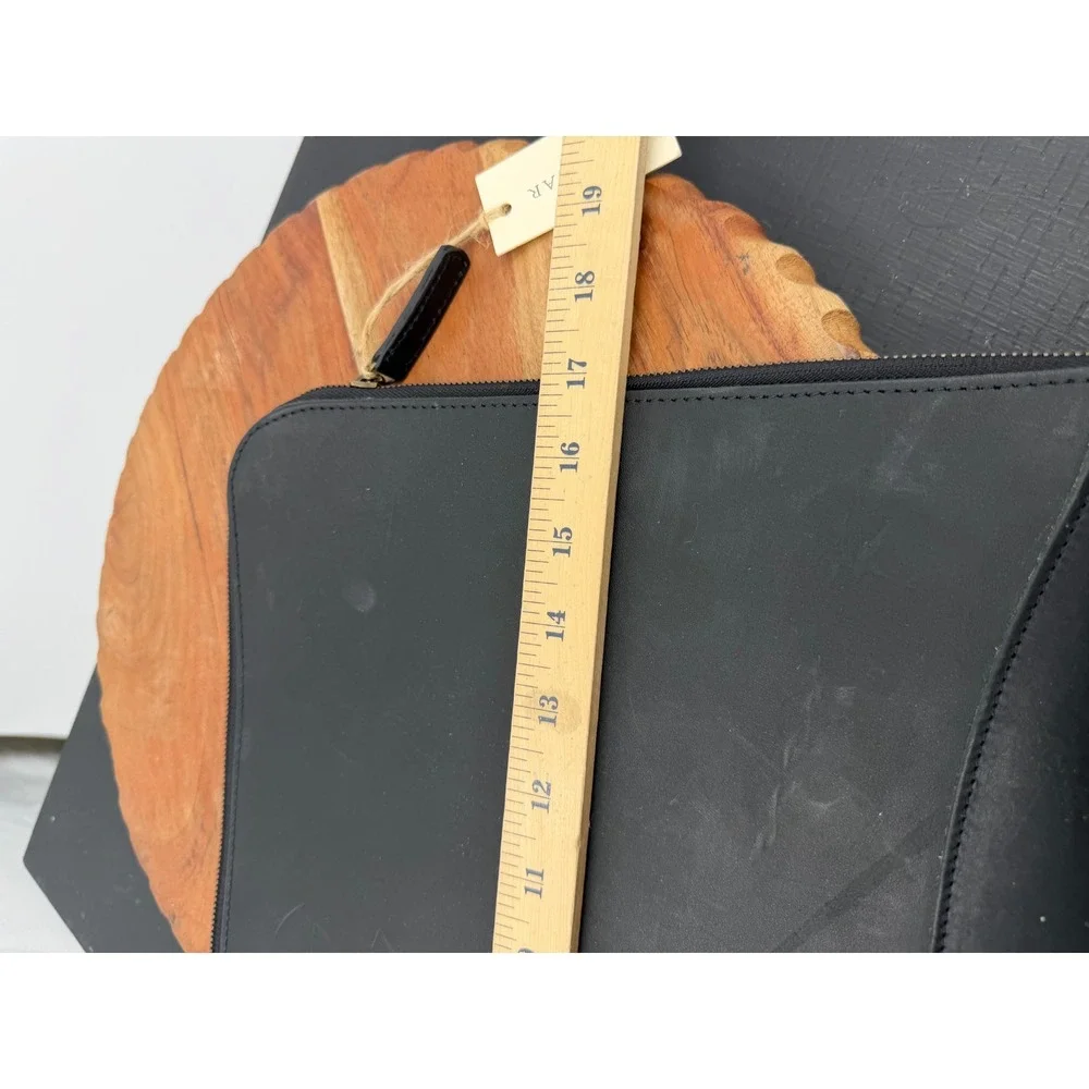 Korchmar Grant Leather Tech Sleeve Portfolio Mens OS Black Zippered Z1068BL